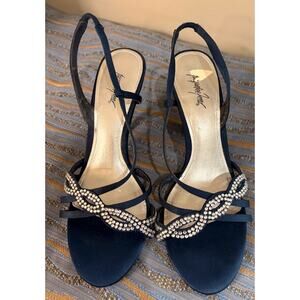 Jacqueline Ferrar Bejeweled Slingback Heels - Size 7M
